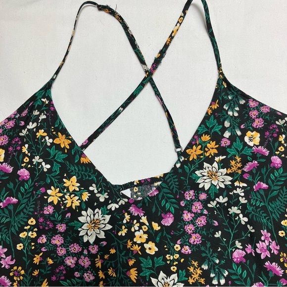 Old Navy Womens XL Dark Floral Maxi Slip Dress Adjustable Straps Rayon Cottage - Picture 5 of 7